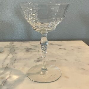 4 Clear Glass Champagne Coupes Set of 4